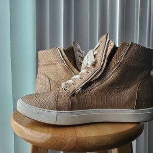 Mens Steve Madden Gunnar Gold Snake Shoes